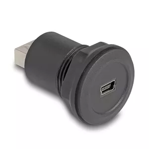 DeLOCK USB 2.0 Type Mini-B to USB 2.0 Type-A built-in connector black