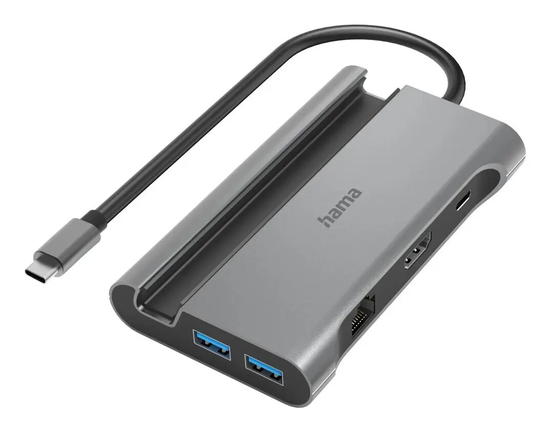 Hama Connect2Mobile V2 USB-C 7-portu daudzportu