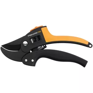 Pruning shears Fiskars 1000575 Anvil — hand secateurs for cutting dry wood, black/orange