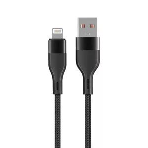 USB to Lightning cable Maxlife MXUC-07 1.0 m 2.4A black nylon