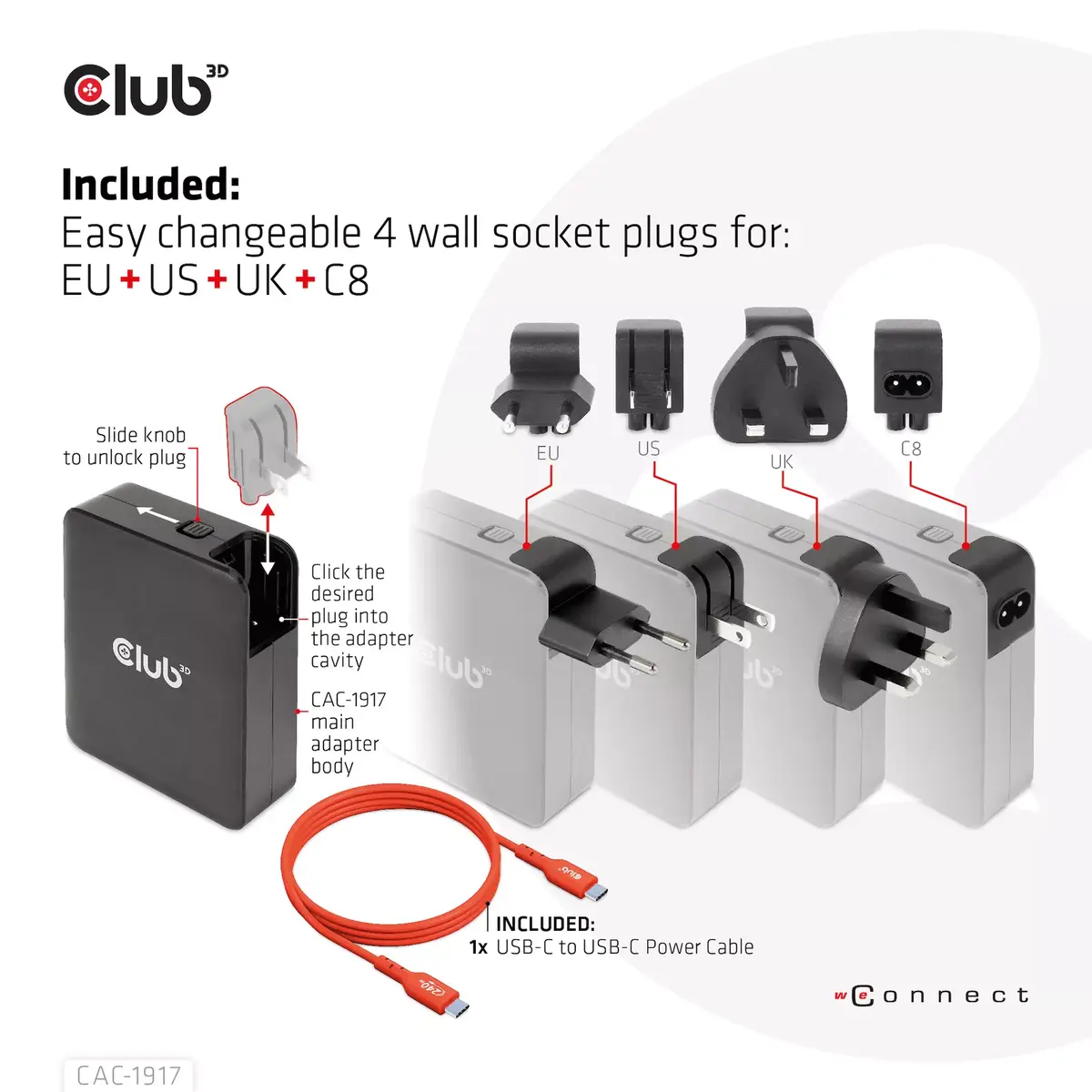 CLUB3D International Travel Charger 140W Photo 5