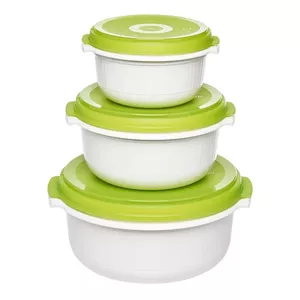 Food storage container set EMSA 509741 round green white 3 pcs