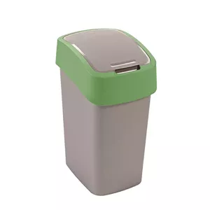 Waste bucket Curver Flip Bin 9L silver green — Curver Flip Bin 9L, silver/green