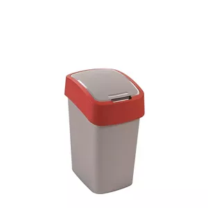 Waste bucket Curver Flip Bin 25L silver/red – 25 L capacity, flip lid, plastic