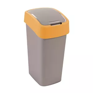 Waste bucket Curver Flip Bin 45L silver yellow – Curver 45 L capacity, flip lid, plastic