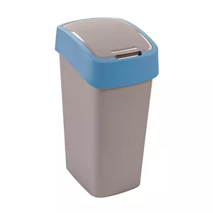 Waste bin Curver Flip Bin 45 L, silver blue, plastic pedal-free lid