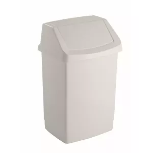 Waste bucket Curver Click-it 15L, plastic bin 28×23.5×43.8 cm, white