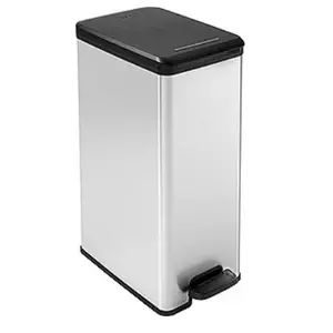 Curver Slim Bin 40L Square Plastic Black Silver