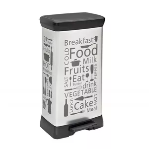Pedāļu atkritumu tvertne Curver 50 l sudraba — plastmasas virtuves tvertne, 50 litri