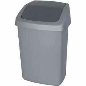 Waste bucket Curver Swing Top 15L, dark grey/silver, 30.6×24.8×41.8 cm