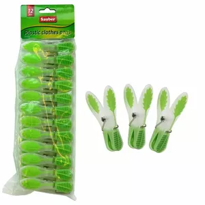 Laundry hooks Sauber 24801135, plastic, green, 12 pcs