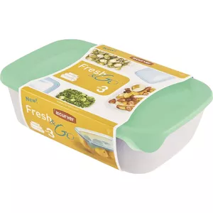Food bowl set Curver 0808026Q29 rectangular 3 pieces – capacities 2L, 1L, 0.5L