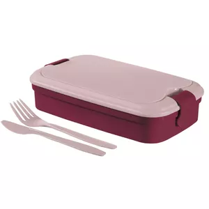 Food bowl rectangle with cutlery 1,4L Lunch&amp;Go purple