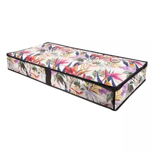 Storage clothes box ORDINETT 1231129 107x50x15 cm Floral Beauty, fabric-covered organizer