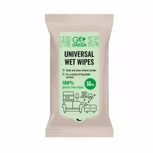 Disposable universal wet wipes GoGreen 50 pcs — multipurpose cleaning and hygiene wipes