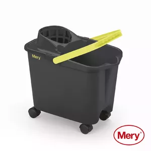 Bucket MERY 05032532 14L with push-on wheels, grey