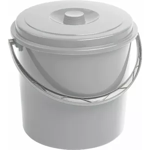 Plastic bucket with lid Curver 0803207099, 12 L, grey