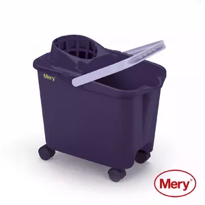 Bucket MERY 05032539 14L with push-on wheels, purple