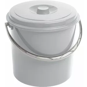 Plastic bucket with lid Curver 10 L, grey, durable household bucket
