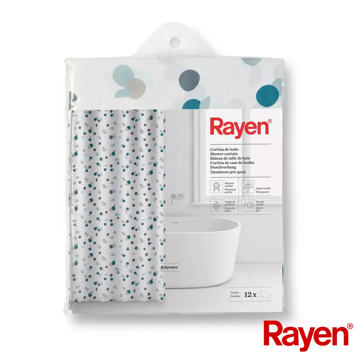 Shower curtain RAYEN 01234701 180x200 cm Photo 2