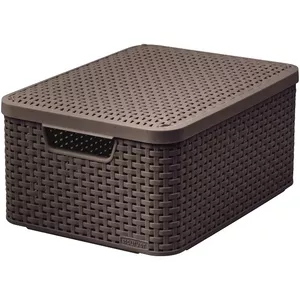 Storage box with lid Curver Style M 39.3×29.3×18.7 cm dark brown
