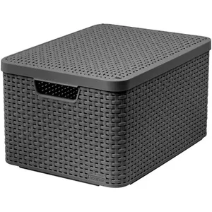 Storage basket Curver Style L Rattan Grey 445x330x248 mm