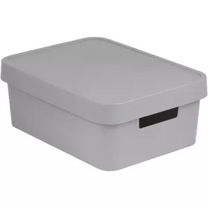 Storage box with lid Curver Infinity Recycled 11L 36×27×14 cm grey