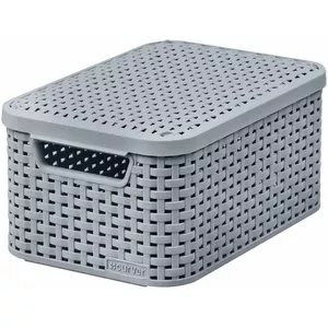 Storage box with lid Curver Style S 29.1×19.8×14.2 cm light grey