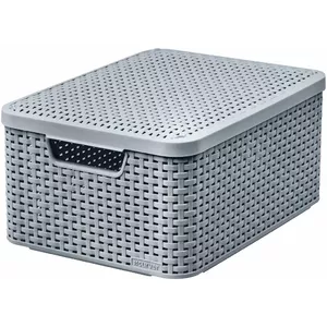 Storage box with lid Curver Style M 39.3×29.3×18.7 cm light grey