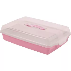 Cake transport box Curver 0800415X51 rectangular 45×29.5×11.1 cm pink