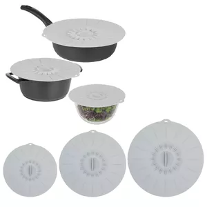 Silicone lid set ASI COLLECTION 24302220 Ø20/26/30cm grey — three lids for pots and bowls