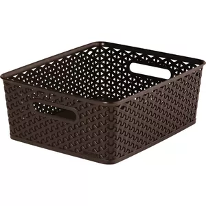 Storage basket Curver My Style M 13L dark brown – Curver woven-effect plastic basket, 13 liters