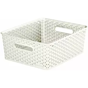 Storage basket Curver My Style M 13L cream – plastic woven design, 13 litres