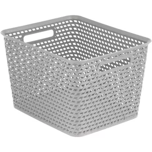 Storage basket Curver Your Style L 35×30×22 cm grey – plastic woven design, with handles