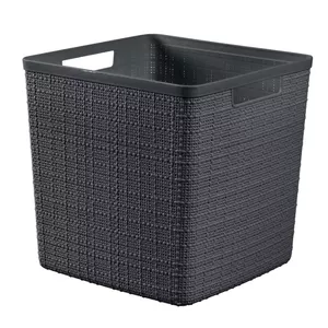 Storage basket Curver 0801906G44 jute-look square 17 L Dark Grey 28×28×27 cm
