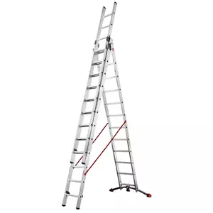 Aluminium ladder Hailo S100 3x12 steps, folding 3-section, model 039312507