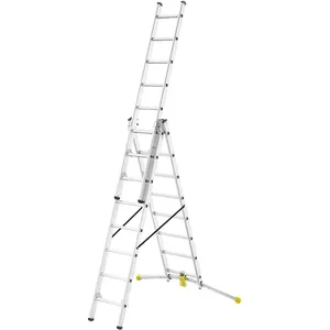 Combination stairs Hailo HobbyLOT 2x8+1x9 steps aluminium