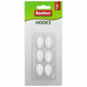Āķis Sauber 24850210 ovāls balts, 1,5 x 2,5 cm