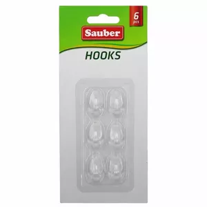 Āķis Sauber 24850212 ovāls caurspīdīgs 1,5 x 2,5 cm, pašlīmējošs plastmasas
