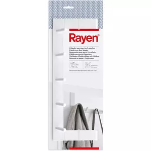 Wall-mounted door hook RAYEN 01618401, 5 hooks, white