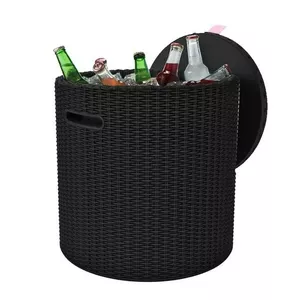 Storage box Keter Cool Stool 44×44×44 cm, brown — multifunctional seat and container