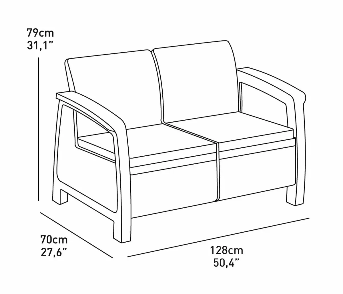 Садовый диван Keter Corfu Love Seat Photo 5