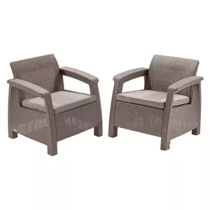 Садовые стулья Keter Corfu Duo Set бежевые — комплект из 2 штук для улицы