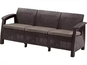 Садовый диван Keter Corfu Love Seat Max — трехместный, коричневый