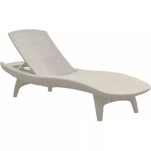 Atpūtas krēsls Keter Pacific White ar regulējamu atzveltni, āra sveķu sēdeklis, modelis 29195066450