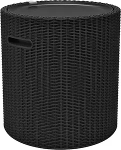 Dārza uzglabāšanas kaste Keter Cool Stool Grey – galdiņš-pods sēdēšanai, viegla laika apstākļu izturīga konstrukcija