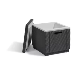 Allibert Cube kvadrātveida pufs pelēks 420x420x390 mm