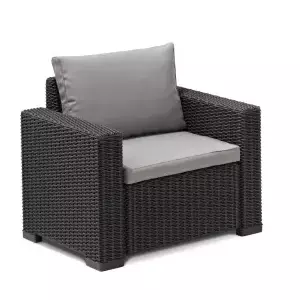 Уличный стул Allibert California Lounge с мягким сиденьем графит