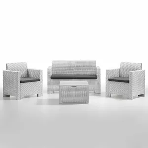 Garden furniture set BICA Nebraska 2 white — outdoor seating set by BICA, model Nebraska 2, white finish