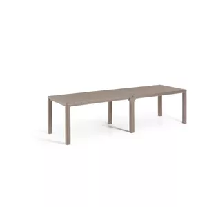 Садовый стол Keter Julie Double Table бежевый — трансформируемый уличный стол, 2 конфигурации